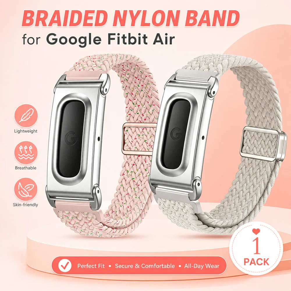 Nylon-Magnet-Uhrenarmband für Google Fitbit Air, Unisex, leicht, verstellbar, Sport-Ersatzarmband für Google Fitbit Air
