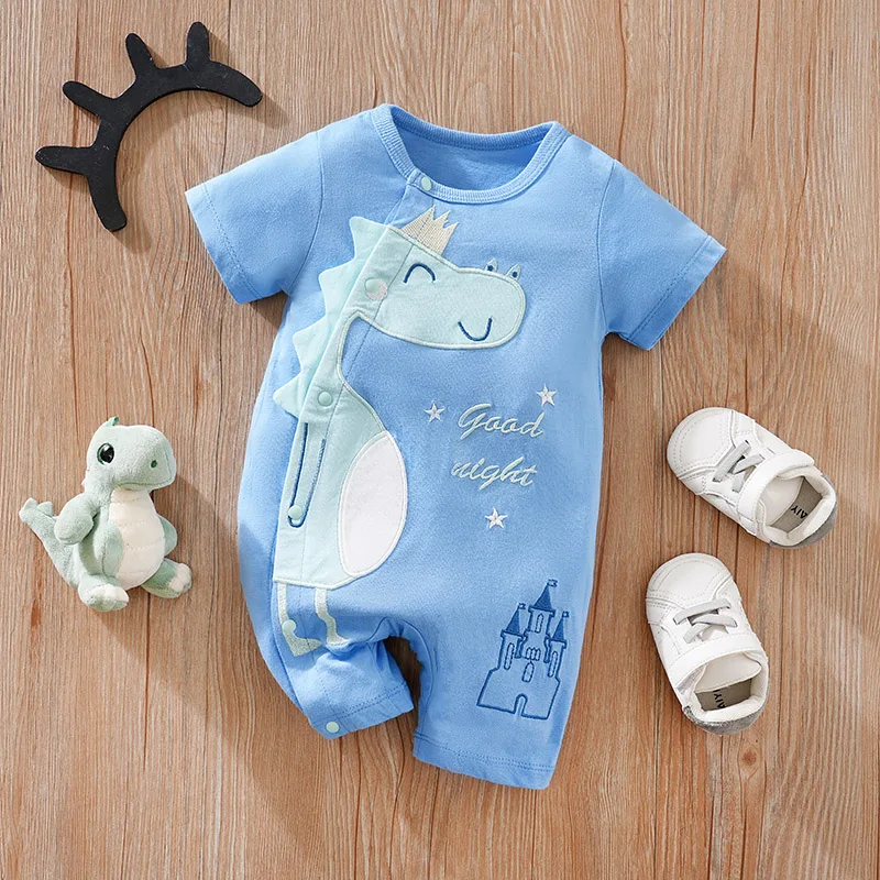 Baby Clothing Casual Clothes Fashion Printed pretty sleeve Outfit Solid Summer Boy Baby Printed Fashion blue koala