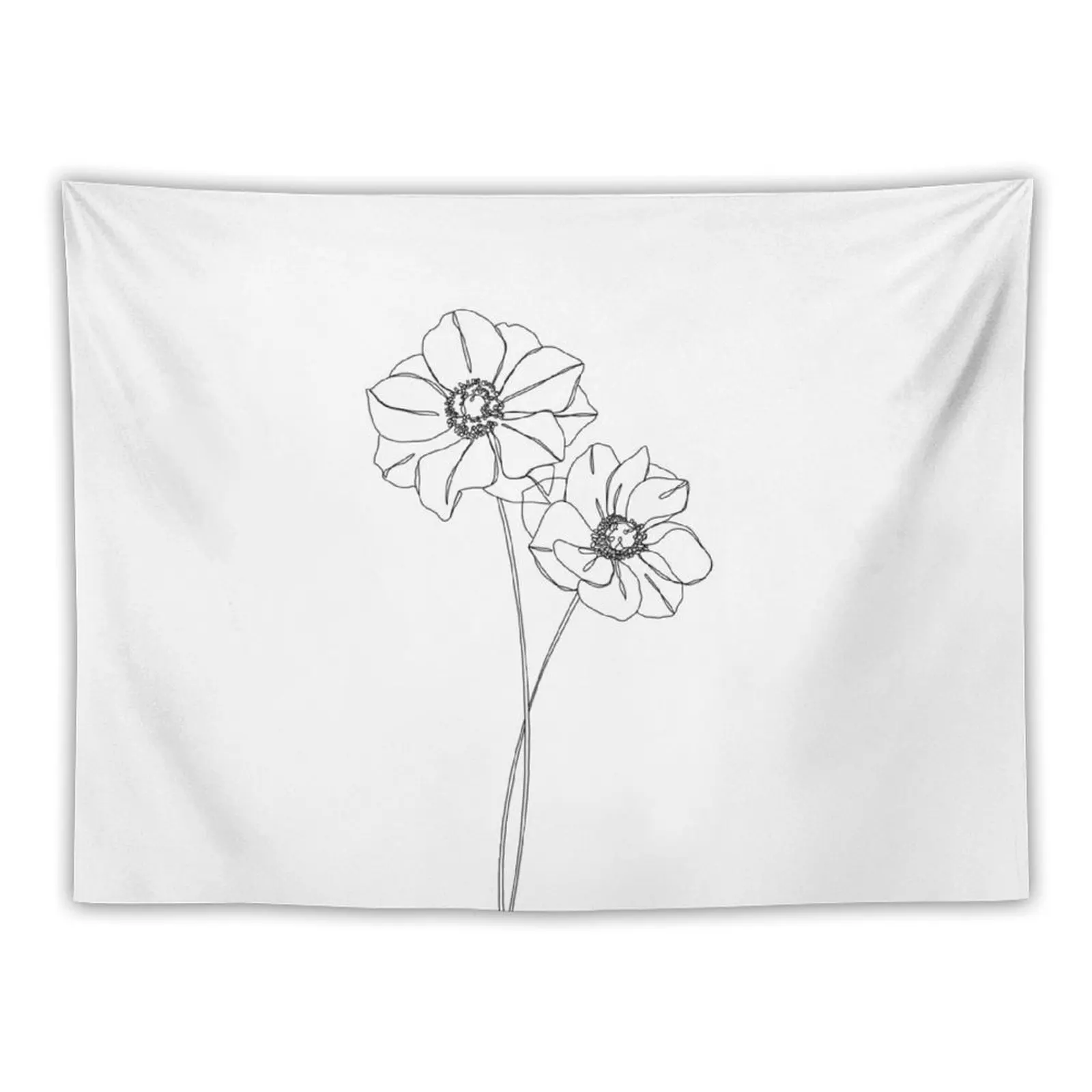 

Botanical illustration line drawing - Anemones Tapestry Room Decor House Decorations Tapestry