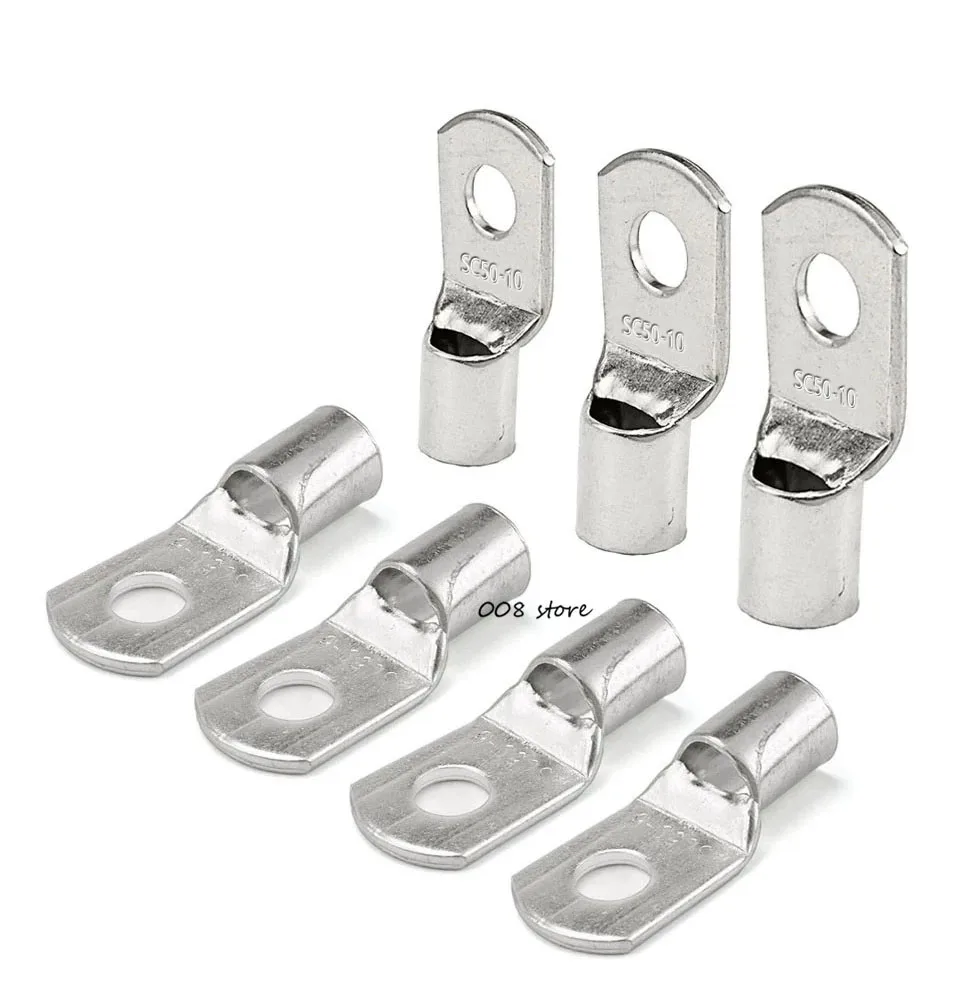 5PCS 20PCS  SC50-10 Tinned Copper Lug Terminals Compression Connector Type 50mm 1/0 AWG M10 Stud