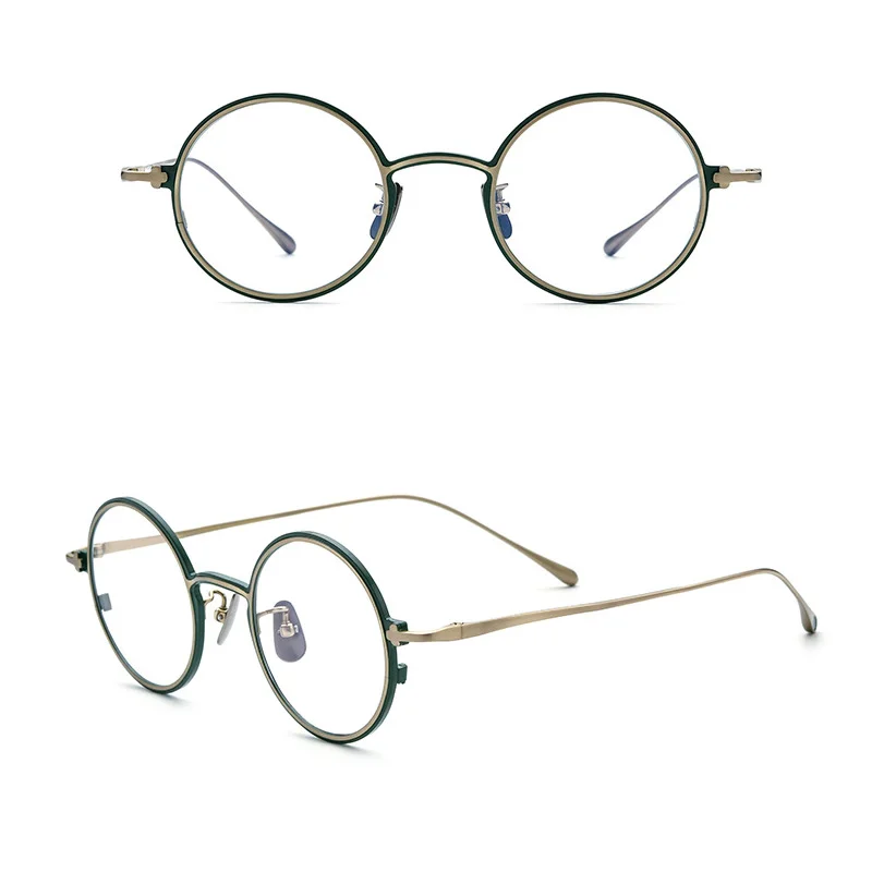 Belight Optical Men Women Titanium Mini Small Round Vintage Retro Glass Prescription Eyeglasses Spectacle Frame Eyewear  PHI