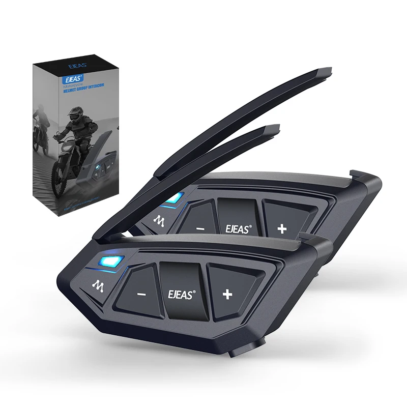 

EJEAS MS20 20 Riders Moto Bluetooth Headset Full Duplex for Helmet Motorcycle Intercom with FM Music Sharing Waterproof