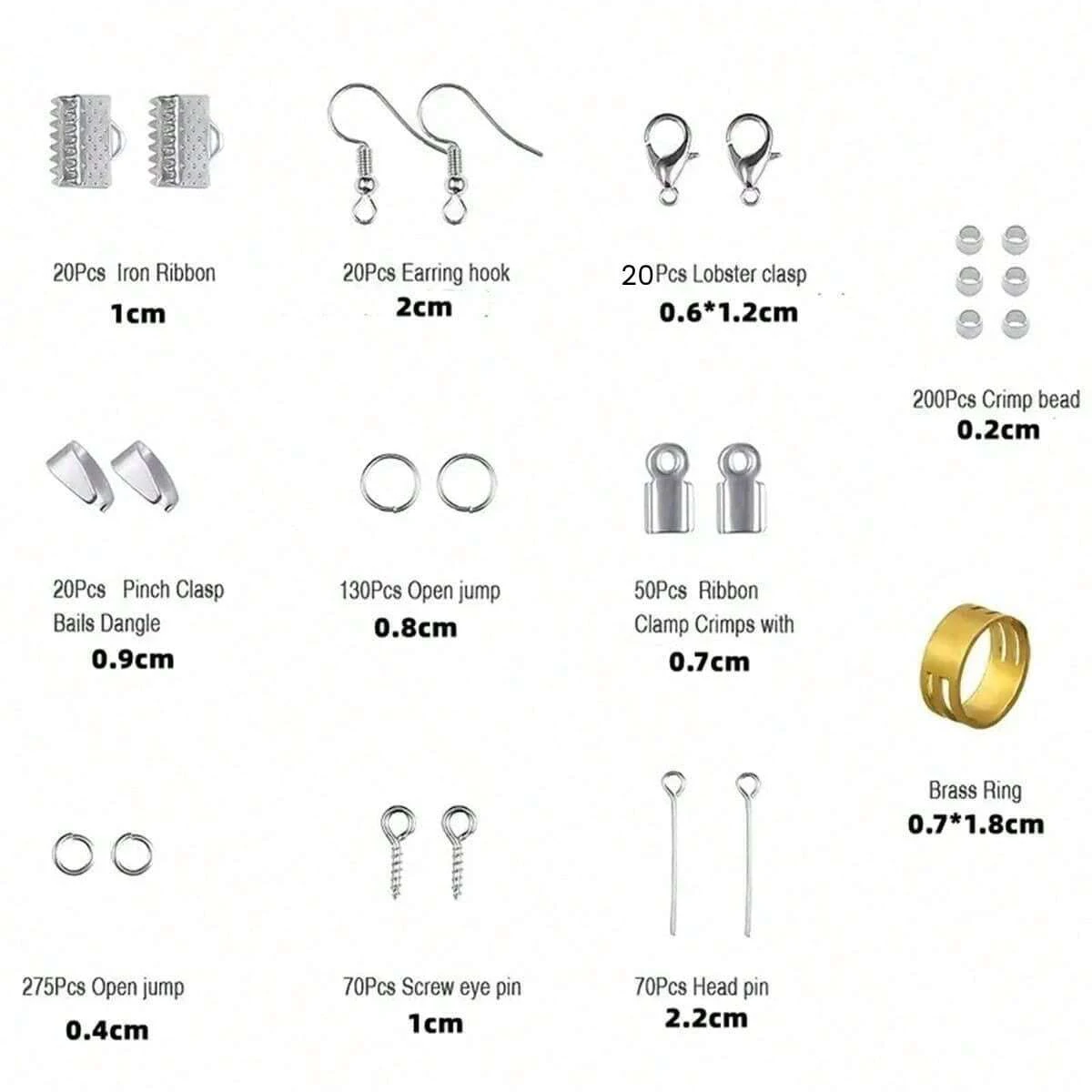 900pcs 5 Colors Jewelry Making Starter Kit Earrings Necklace Findings DIY Beads Plier Tools Set Jewelry Repair Tool Set Jewelry image 5
