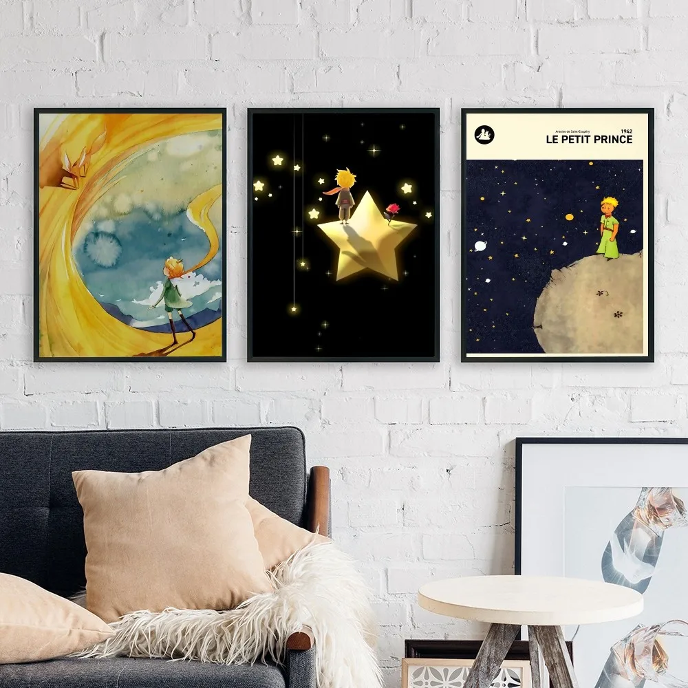 

The Little Prince And Fox Poster No Framed Poster Kraft Club Bar Paper Vintage Poster Wall Art Painting Bedroom Study Stickers
