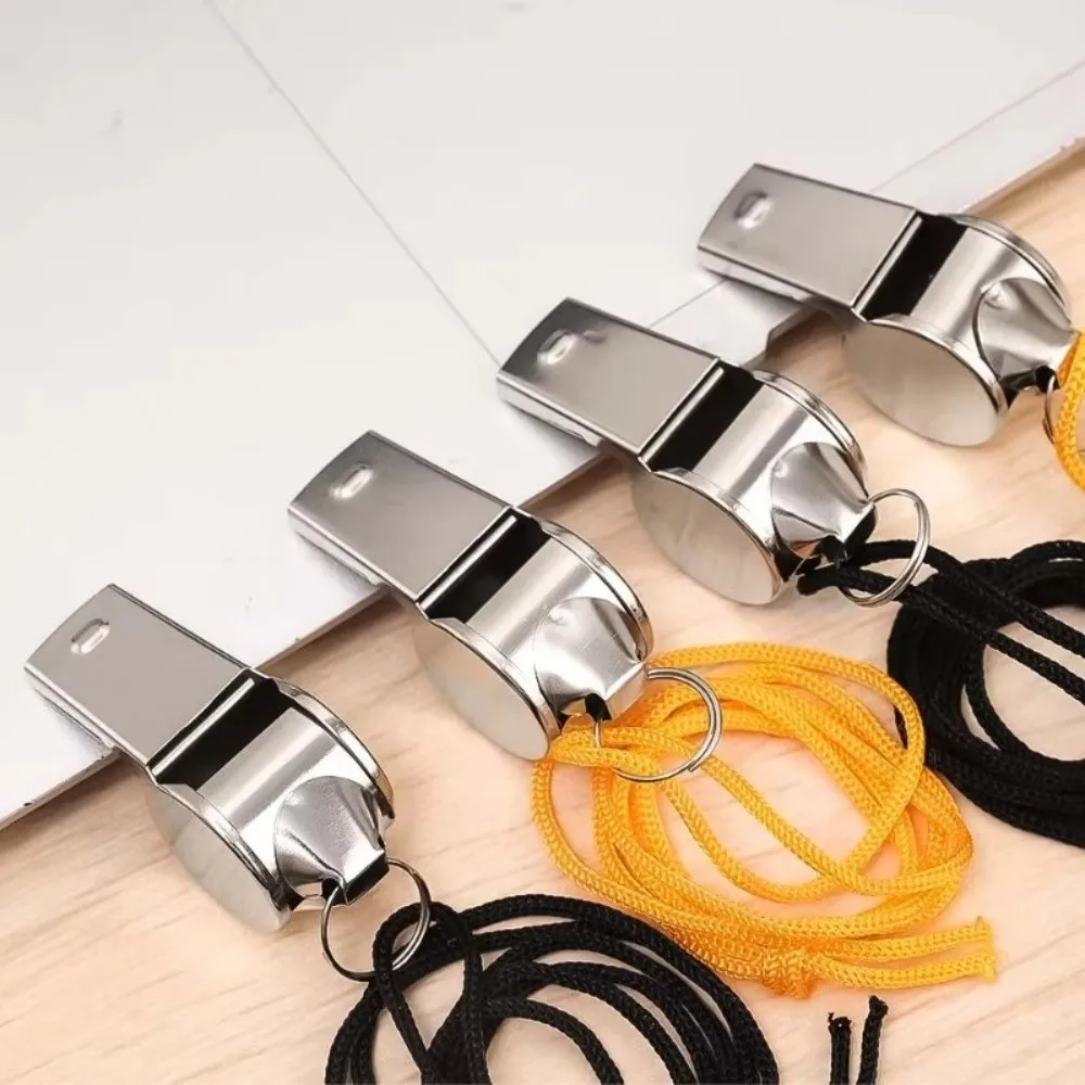 

Профессиональный металлический свисток с громким звуком и шнурком, портативный футбольный свисток, судейский свисток из нержавеющей стали для спортивных мероприятий