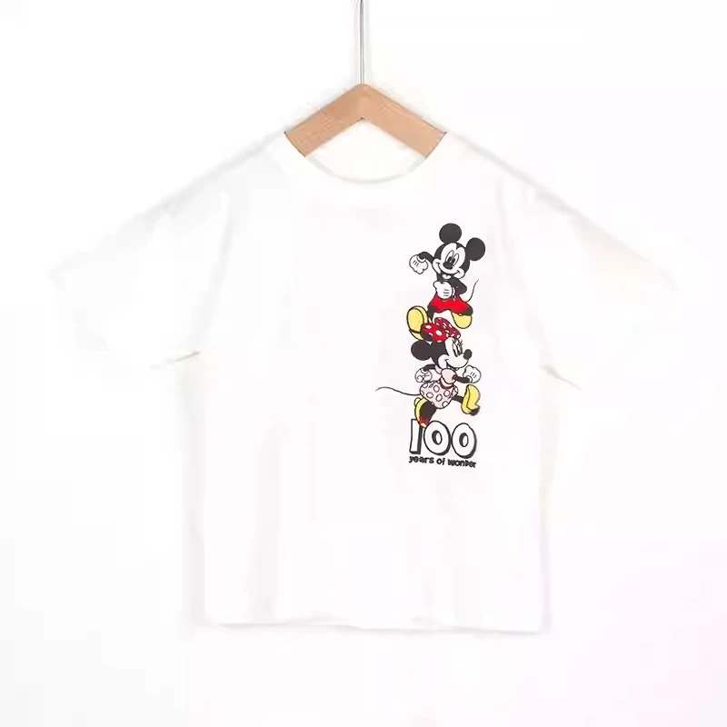 

Disney Mickey Mouse Boy Girl Family Parent-Child Summer T-Shirt Casual Comfort Cartoon Animated Character Printing Short Sleeve