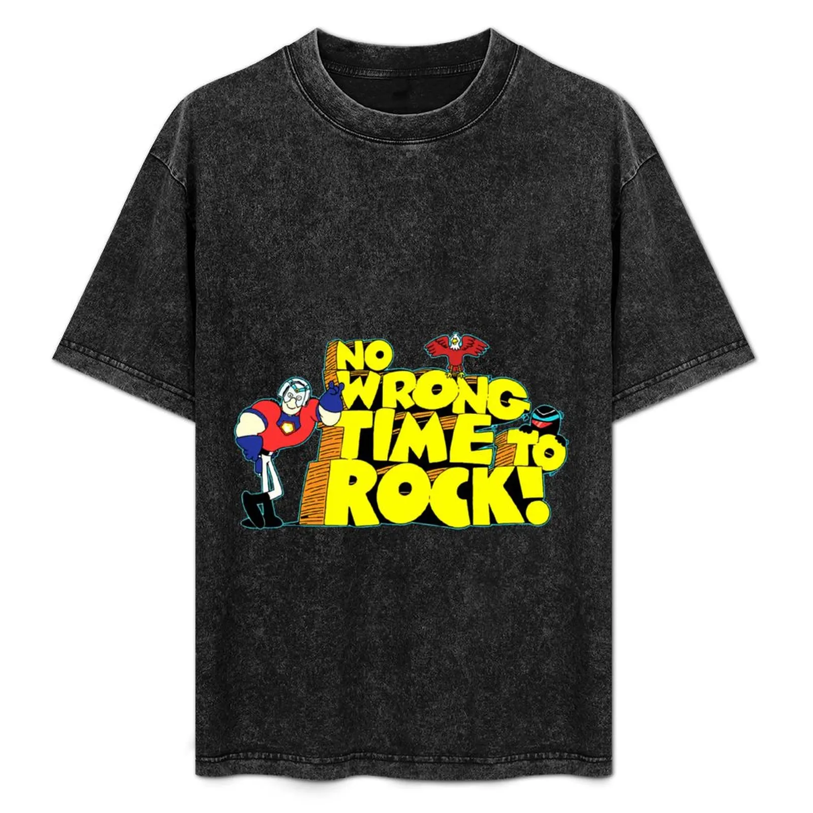 

No Wrong Time To Rock, Eagly Vigilante Peacemaker T-Shirt Sports Casual Short Sleeve Cotton Tee