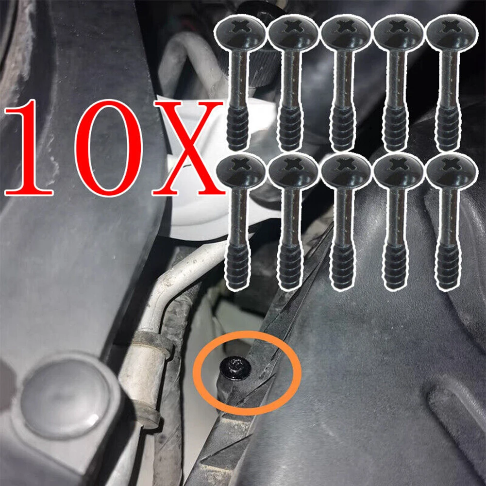 Air Filter Housing Lid Retaining Screw 10pcs 34mm X 5mm Accessories Black Cleaner Box Parts Replacement Universal