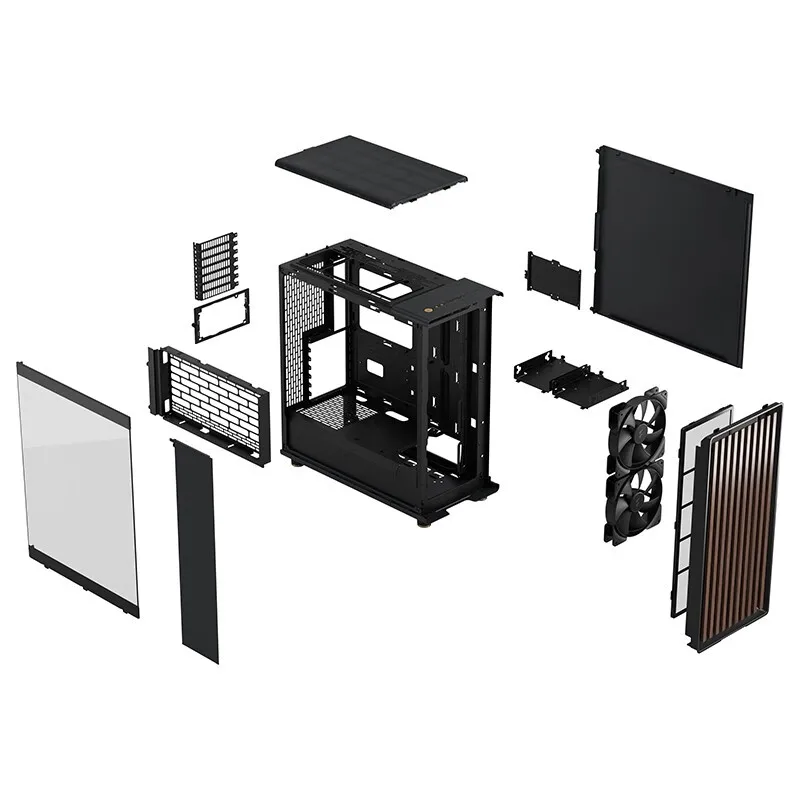 Imagem -06 - Refrigerado a ar Desktop Inferior Walnut Oak Board Case Fractal Design North Middle Tower Mesh Suporte Atx M-atx Mini-itxmotherboard