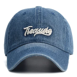 Unisex Letter Embroidery Denim Baseball Caps Spring Autumn Outdoor Adjustable Casual Hats Sunscreen Hat