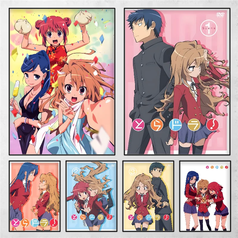 1PC Anime Toradora Poster Self-adhesive Art Waterproof Paper Sticker Coffee House Bar Room Wall Decor