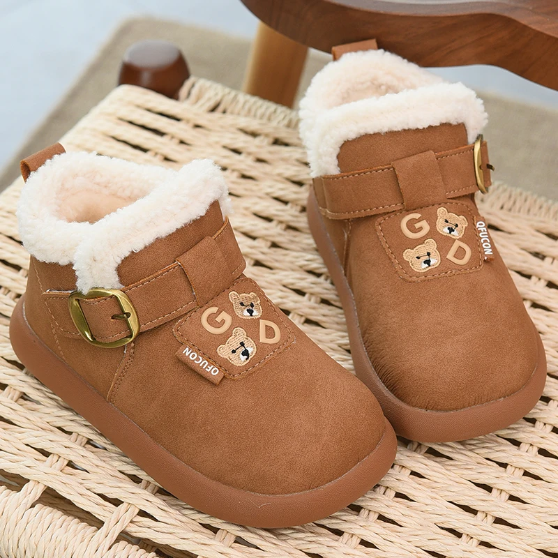 أحذية قطنية كبيرة للفتيات، أحذية ثلج دافئة وغير قابلة للانزلاق للأطفال، أحذية أطفال شتوية جديدة لعام 2025، أحذية قطنية سميكة للأولاد #4