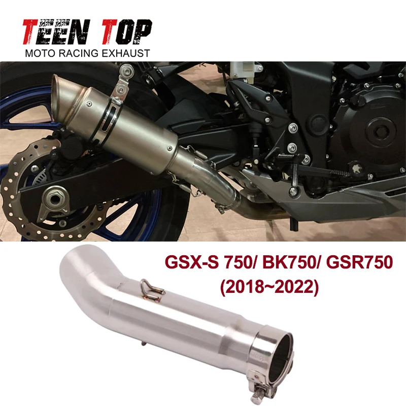 

For Suzuki GSX-S750 BK750 GSR750 GSXS750 Exhaust Middle Link Pipe 18-22 51mm Modified Motorbike Exhaust Pipe Central Escape Moto