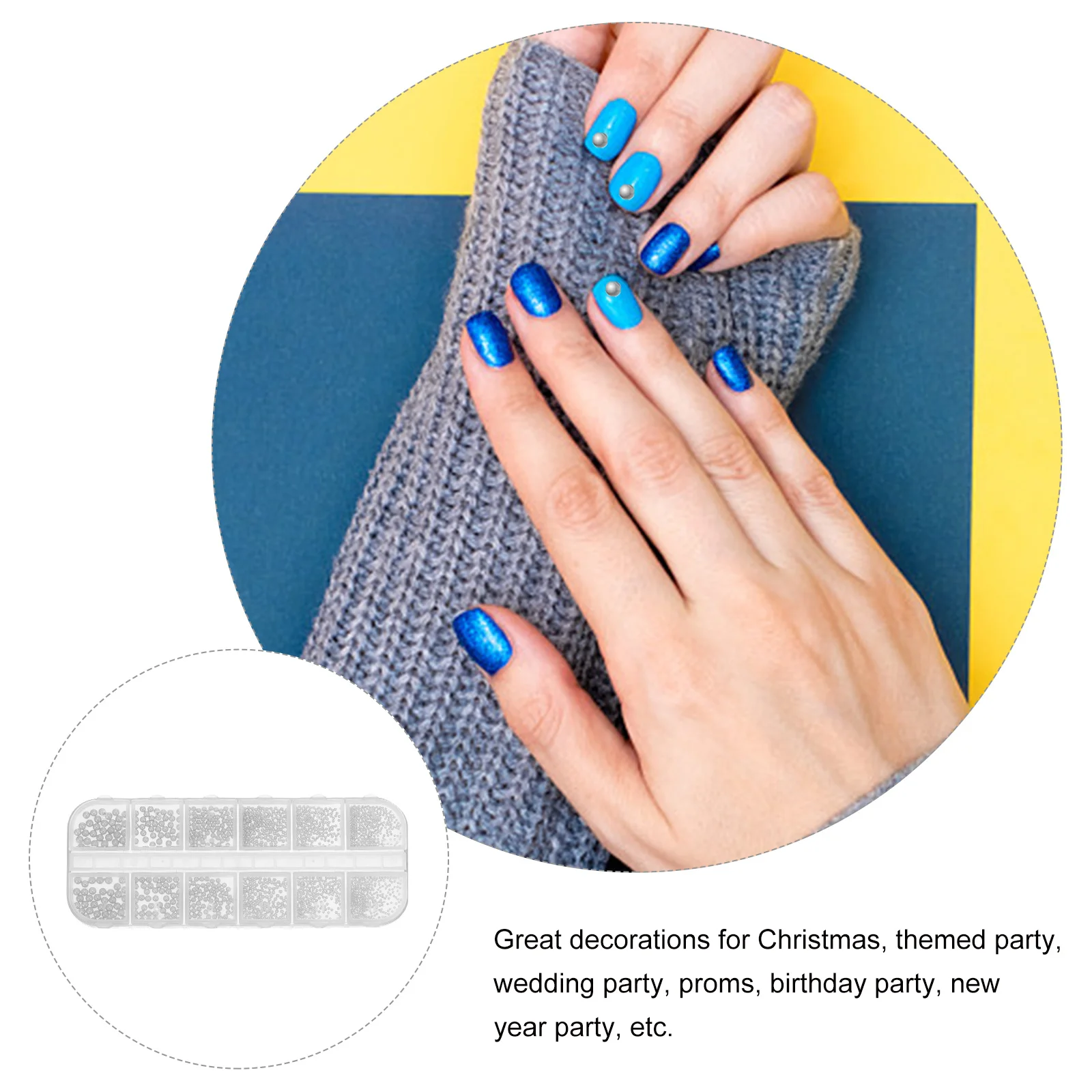 

1 Box Metal Decorations Diy Manicure Jewelry Nail Art Supplies Fashion Nail Stones For Christmas Wedding Party Prom Decoration