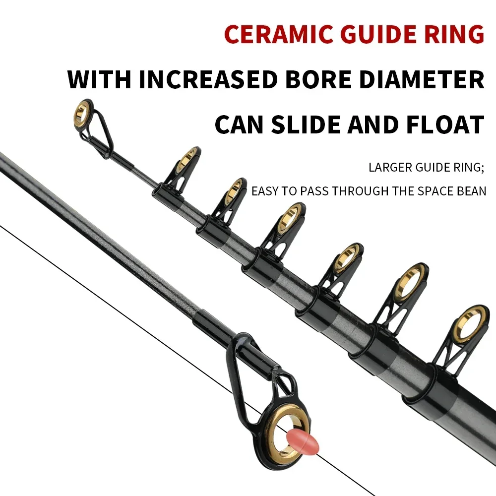1,5-2,4 m Angelrute Reel Combo Tragbare Teleskop Reise Pole 18 + 1BB Links/Rechts Hand Baitcastingrolle für Bass Karpfen Angeln – Detail 7