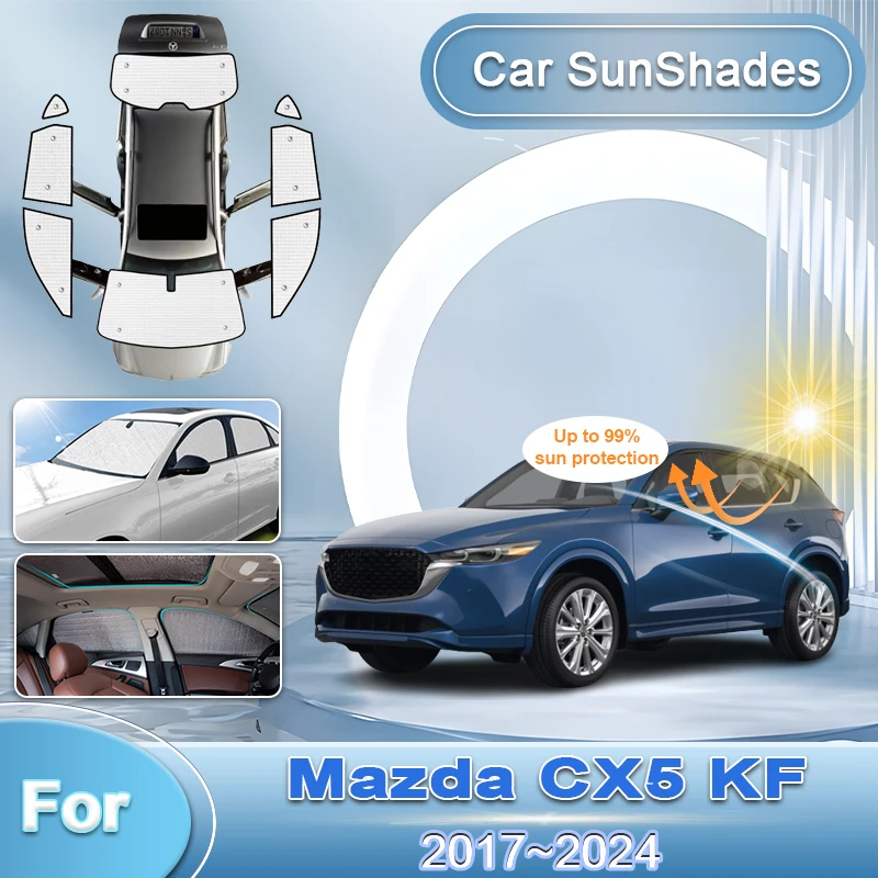 

Full Coverages Sunshades For Mazda CX 5 2023 Accessories CX5 KF 2017~2024 2022 2023 MK2 Retractable Protection Accessories Tool
