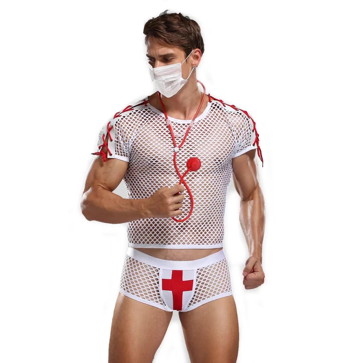 

Men Nurse & Doctor Cosplay Costume Halloween Masquerade Male Physician Uniform Doctor Cosplay Costumes