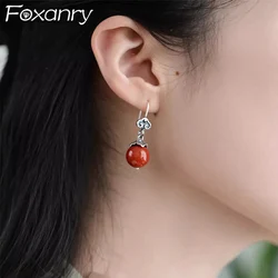 Foxanry Agate Pendant Cloud Geometric Drop Earrings For Women Girls New Fashion Simple Classic Vintage Ethnic Party Jewelry Gift