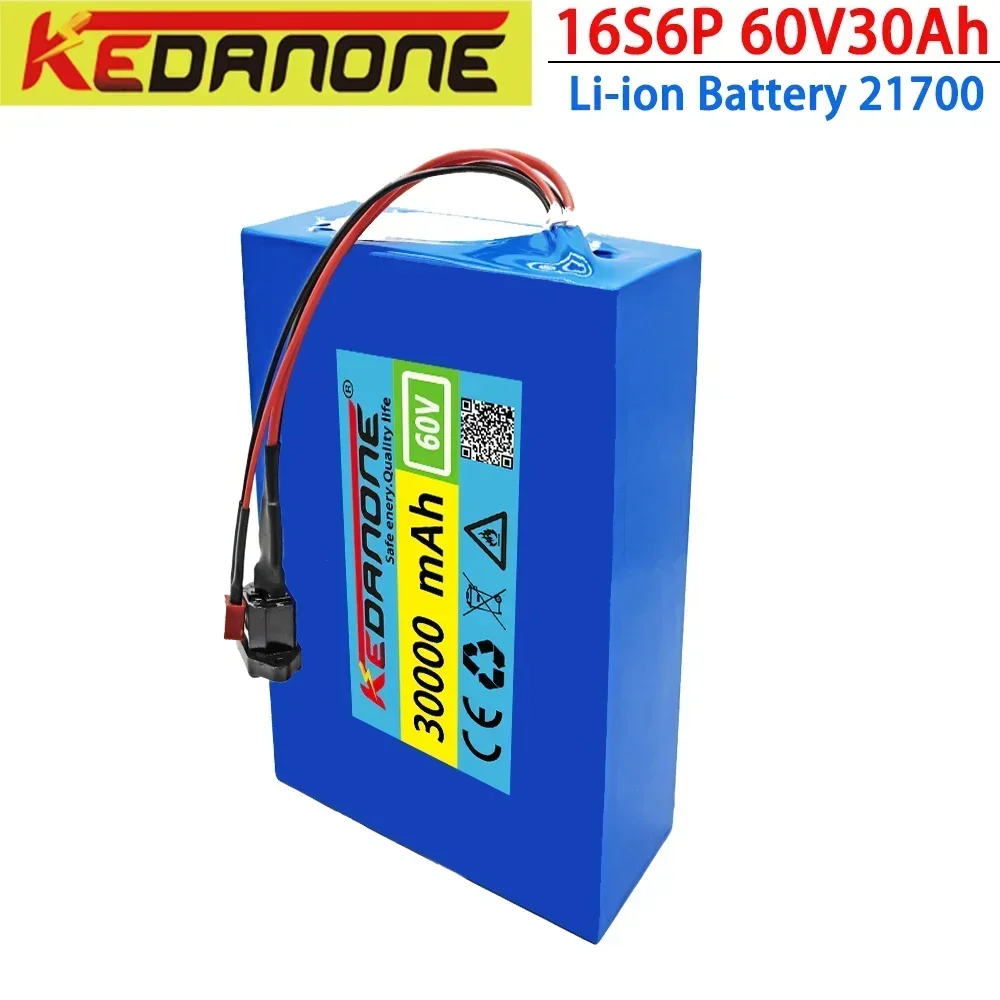 2025  Kedanone  21700 Lithium Battery Pack 16S4P  60V 20Ah 1000W-3000W Electric Bike Motorcycle Scooter Battery +67.2V 3A Charge