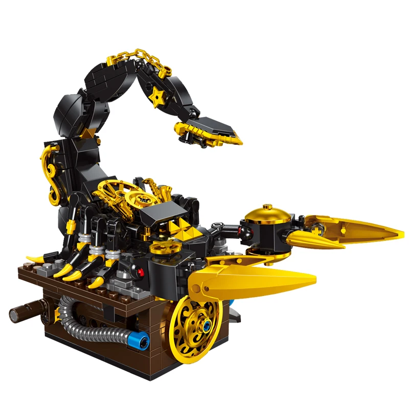 

MOC Creative Punk Mechanical Beetle Grasshopper Scorpion Mantis Animals Model Building Blocks DIY Bricks Kids XMAS Gifts Toys