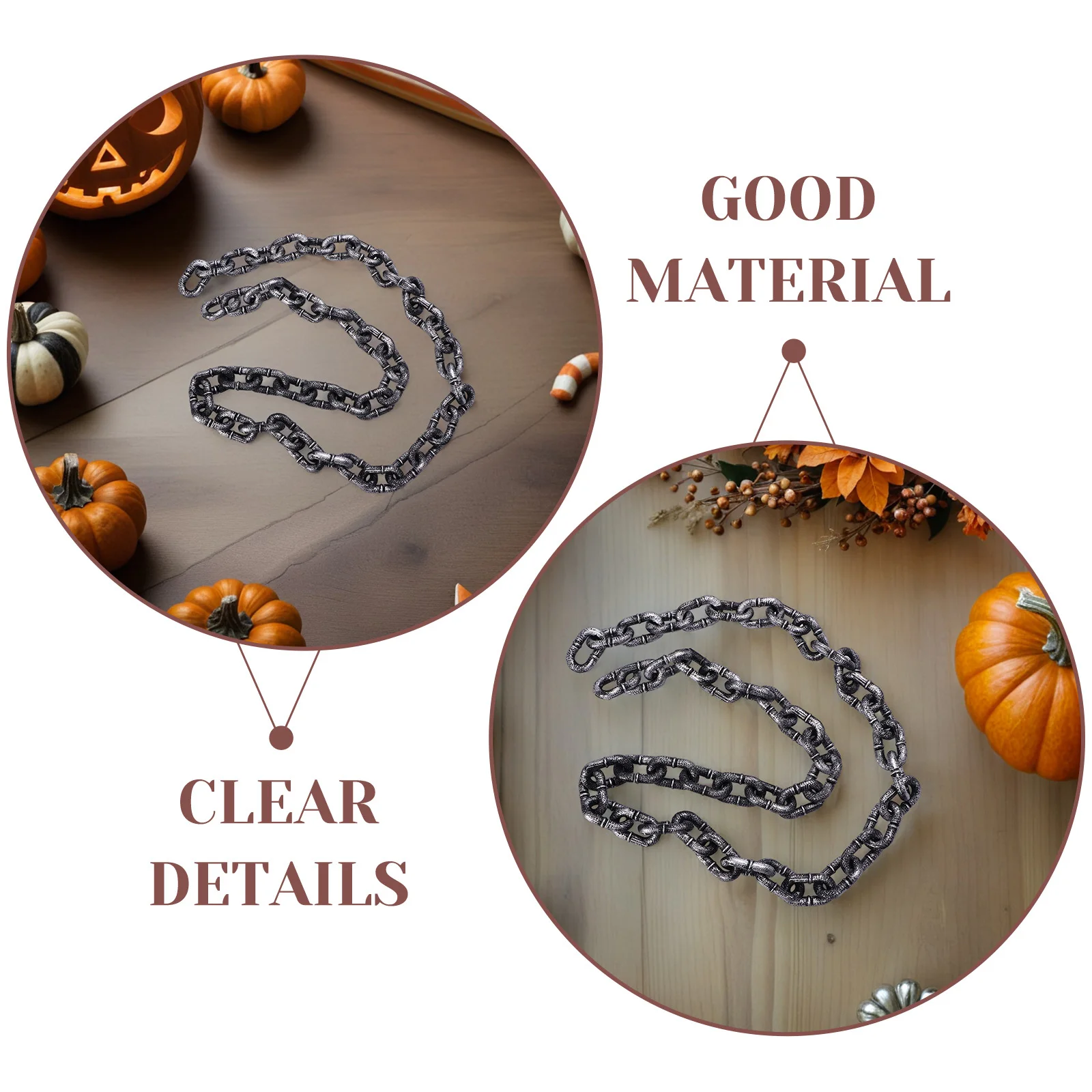 1피스 1미터 길이의 사실적인 플라스틱 체인 소품 할로윈 파티 장식 의상 액세서리 가짜 체인 장식 호러 파티용