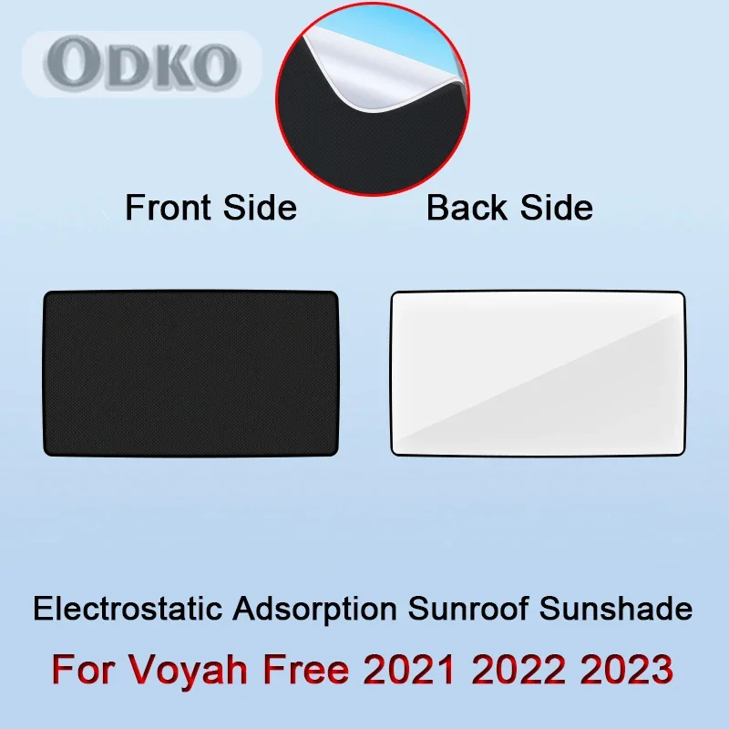 Car Electrostatic Adsorption Sunroof Sunshade Cover Fit For Voyah Free 2021-2023 2024 Heat Insulation Skylight Sticker Accessory