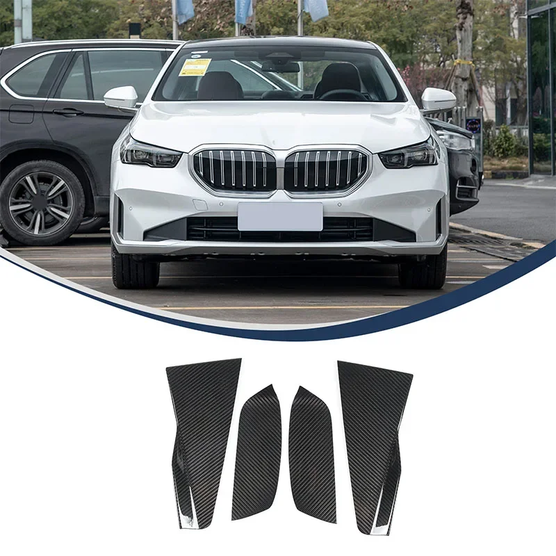 For BMW 5 Series G60 2024+ Car Front Bumper Decorative Cover Decorative Sticker Real Carbon Fiber Exterior Accessories