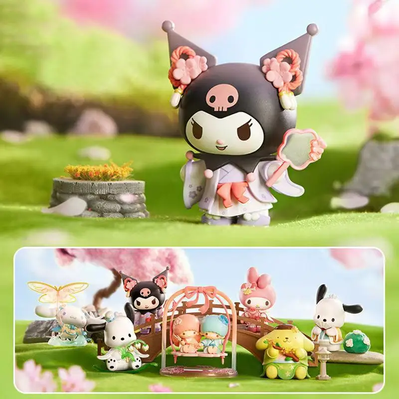 

Sanrio Blind Box New Rhyme Flower Appreciation Series Kuromi My Melody Cinnamoroll Trendy Dolls Tabletop Ornament Gift For Girls