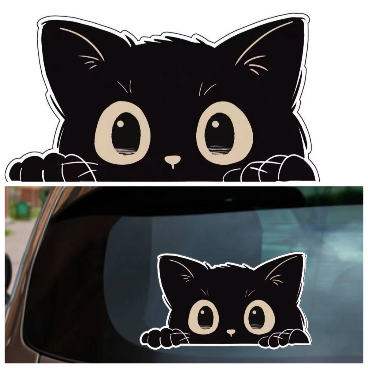 

Custom Black Cat Peeping Car Stickers High Quality Vinyl Decals