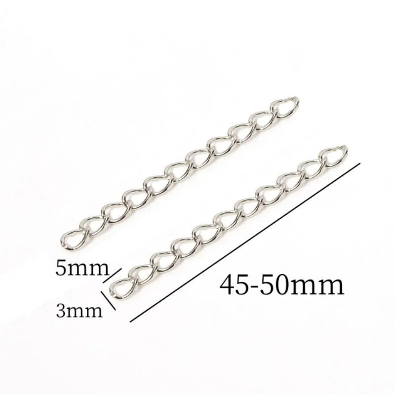 20Pcs/Lot 45-50mm Necklace Extension Chain Bulk Bracelet Extended Link Tail Extender For DIY Jewelry Making Findings