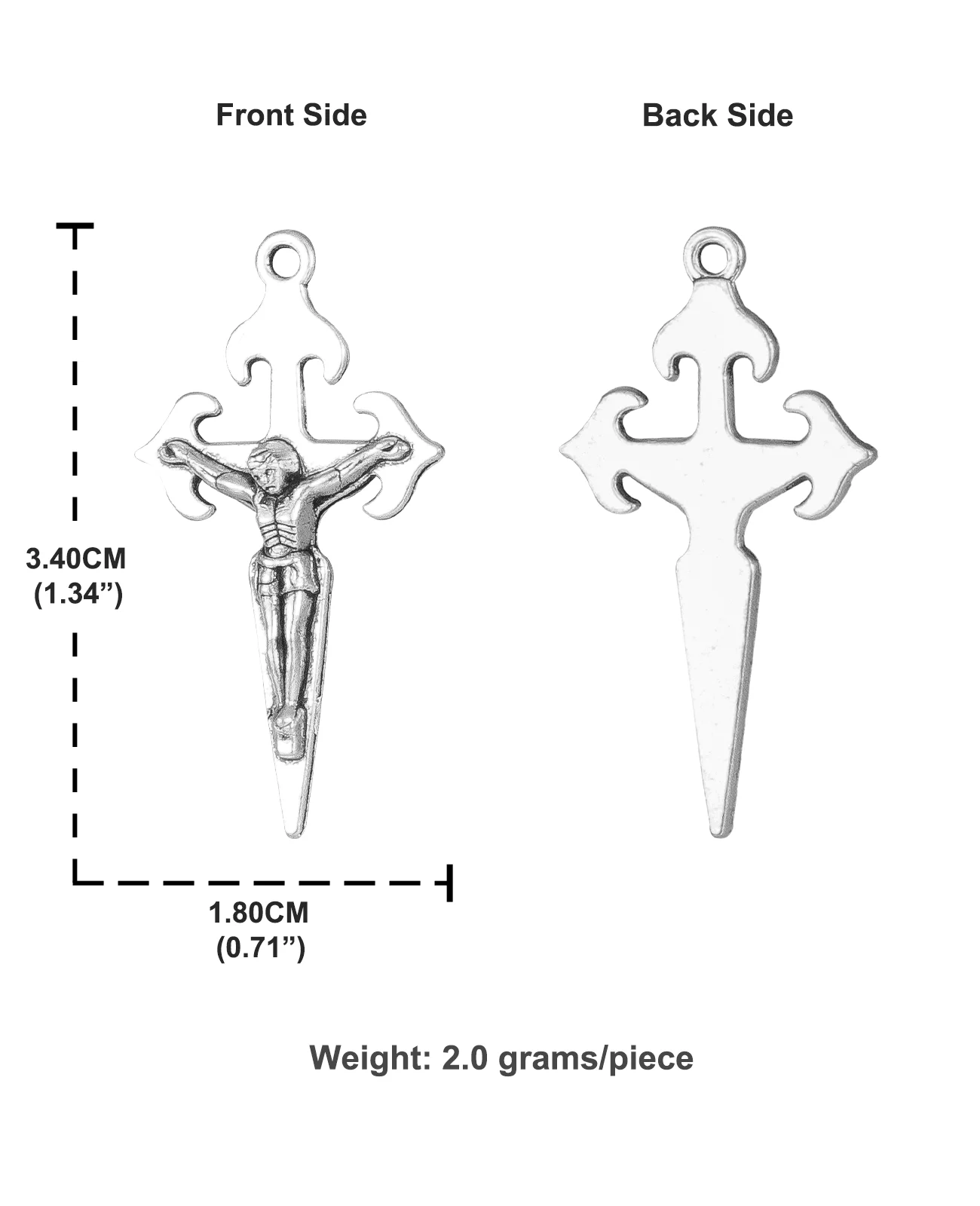 Diyalo 30 Stück katholische Santiago Kreuzritter St. James Jesus Kreuzigung Kreuz Anhänger für DIY religiösen Schmuck Bastelzubehör – Detail 1