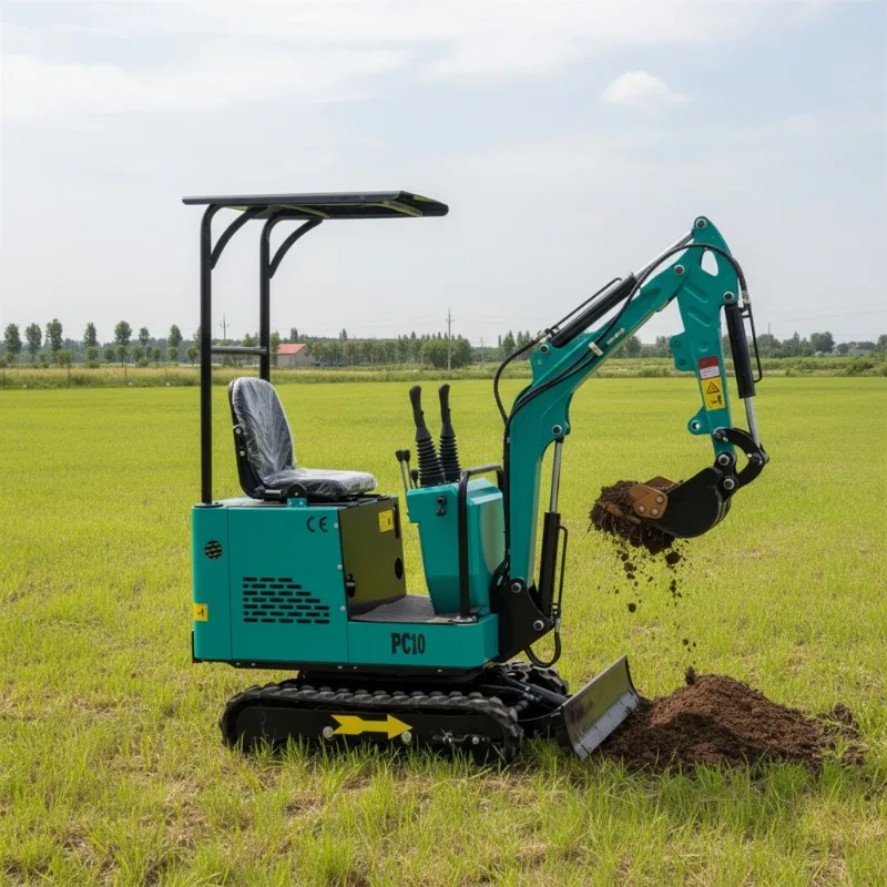 FOB Price Manufacturer Supply PC10 Type Crawler Digging Trenching Agricultural Mini Digger For Farm Orchard Construction Work