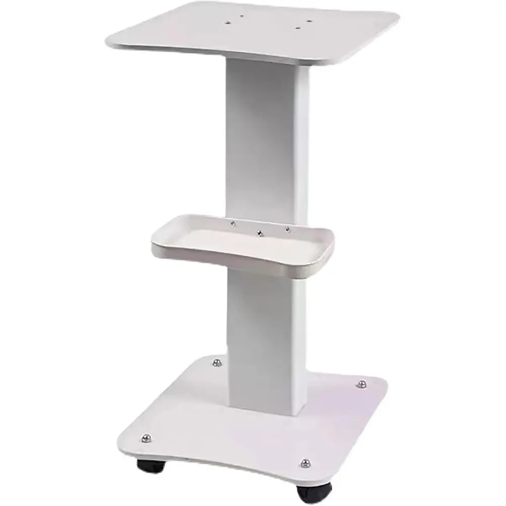 

White Mobile Hair Salon Trolley with Wheels and Storage for Beauty Tools