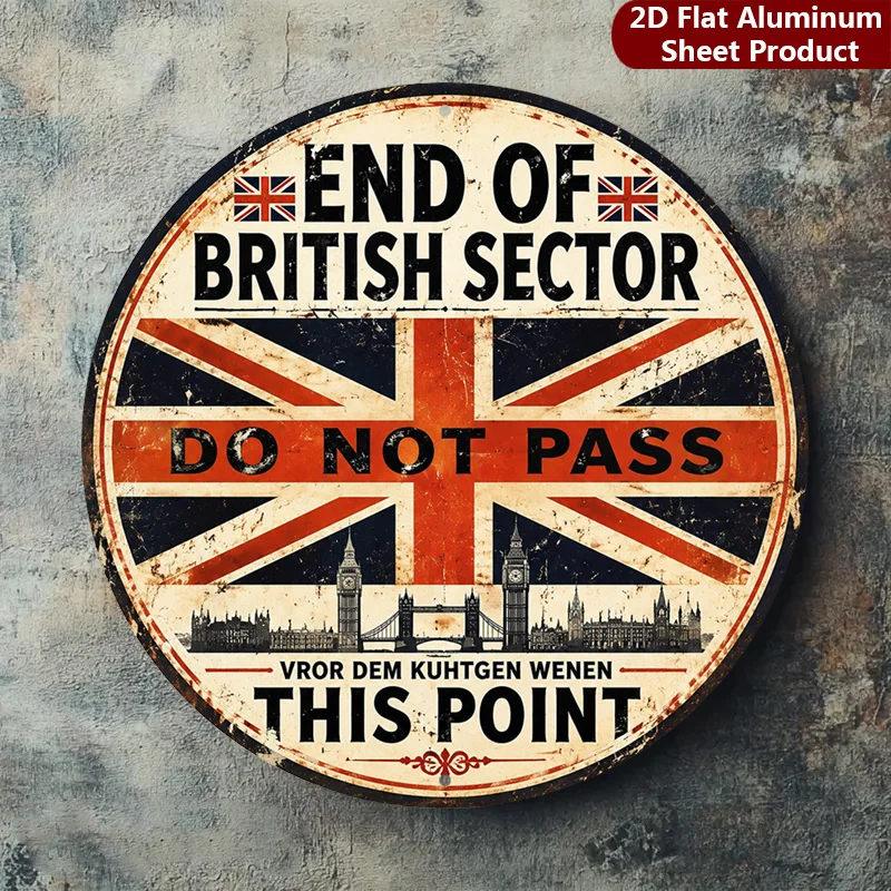 2D Flat, 1pc,Vintage Union Jack Sign - 8X8 Inches,British Motto Metal Wall Decor,Retro Design Decorative Sign Suitable for Garag