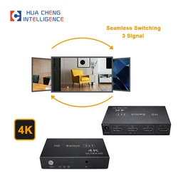 AMS-H3S1 Mini HD Switcher 3 In 1 Out 4K High Compatibility Stable Button and Remote Control Intelligent Drive-Free Plug and Play