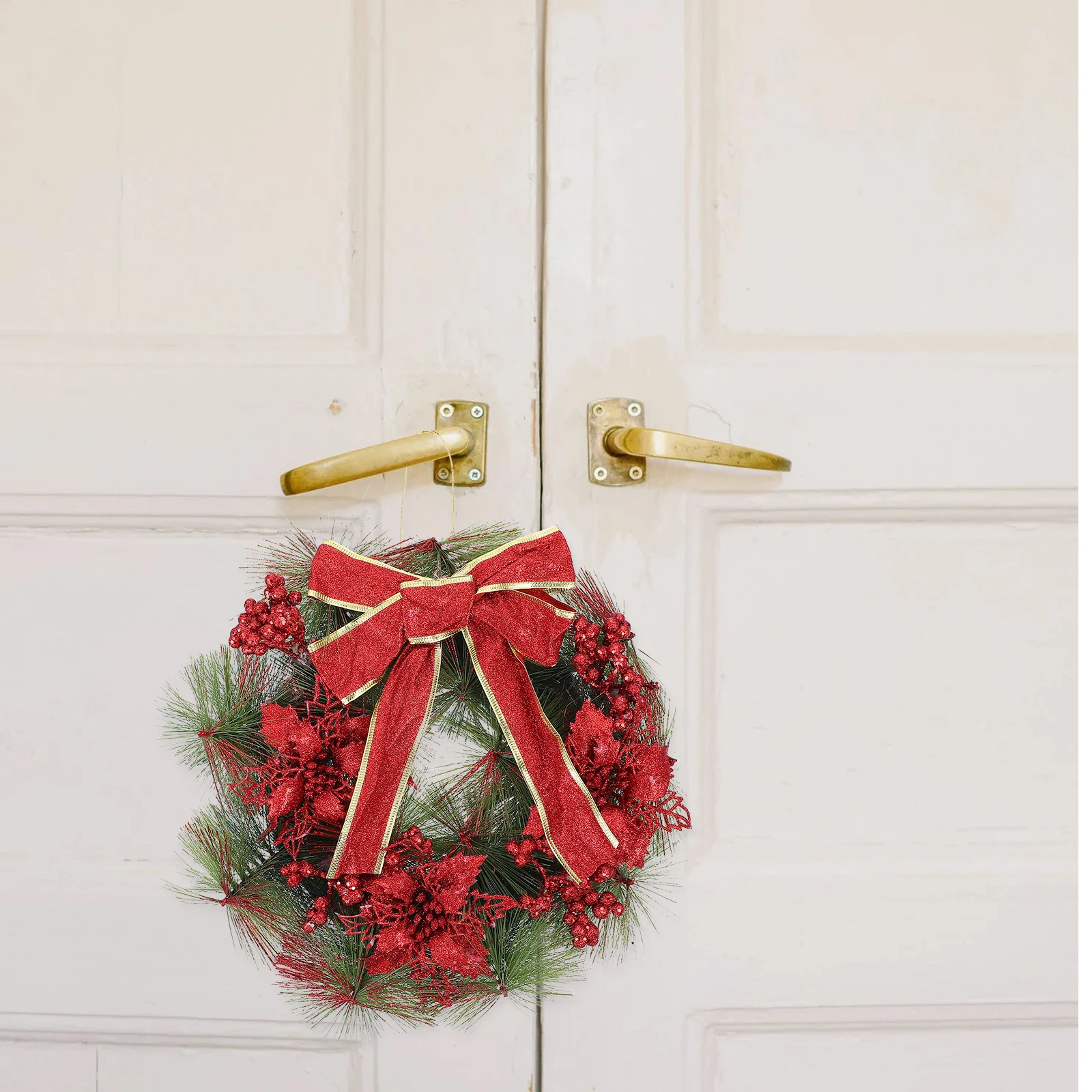 

Christmas Wreath Red Berry Garland Simulation Ornament Door Hanging Xmas Decor Holiday Supplies Decoration