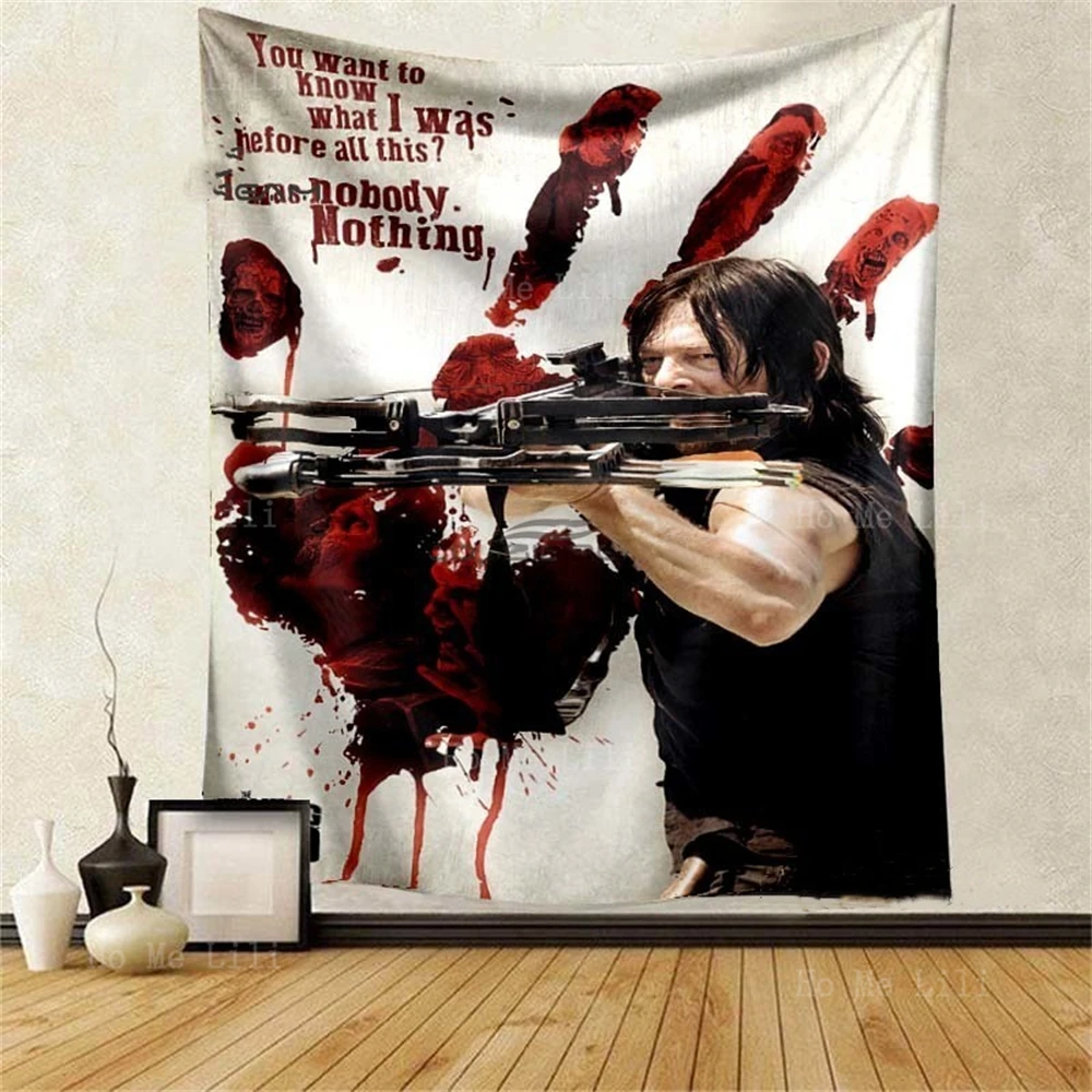 Daryl Classic Horror Series Dixon Tapestry Wall Mounted Bedroom Living Room Dormitory Background Decor