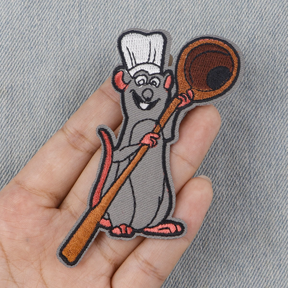 Mouse Chef Patches For Kids Clothing DIY Badge Adhesive Movie Cute Cartoon Embroidered Patches On Clothes Stickers Appliques