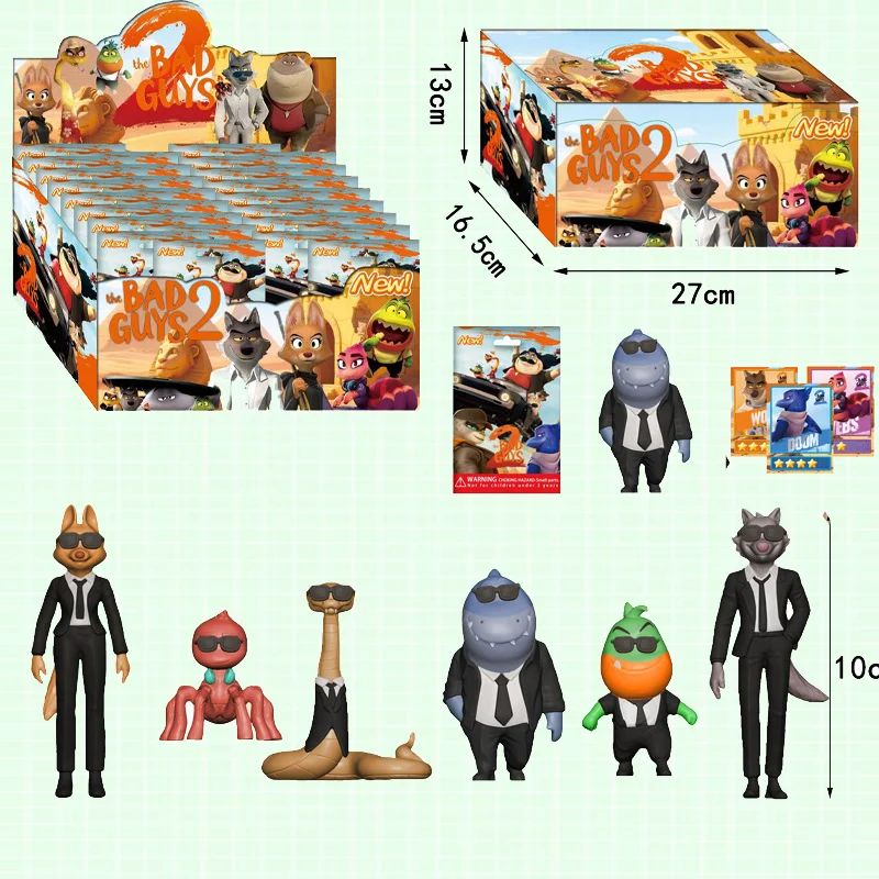 

Фильм «Плохие парни», фигурка, брелок, слепая коробка, игрушка Kawaii Wolf Piranha Snake Shark Tarantula, аниме-кукла, ПВХ, игрушка в виде животного, подарок