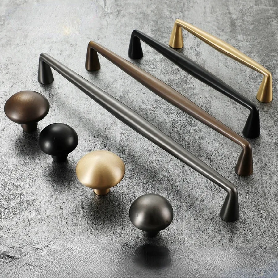 Nordic Solid Brass Furniture Handles Luxury Handles for Wardrobe and Drawer Golden Long Cabinet Pulls Home Accessories