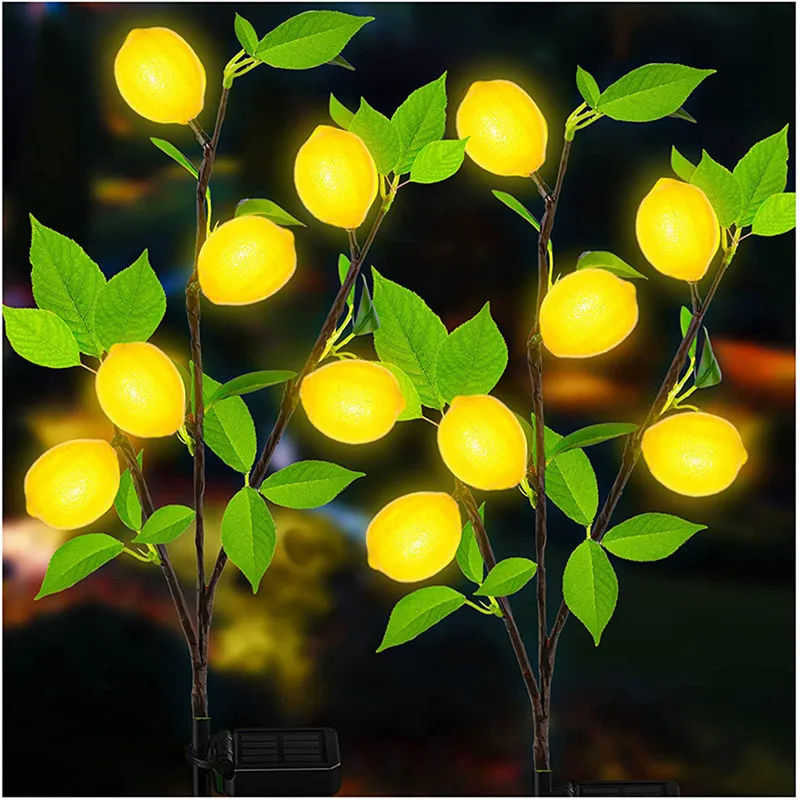 Y2K Solar Lemon LED Lights Outdoor Garden Decoration Waterproof Landscape Lights Firework Firefly Lawn Lamps Home Balcony 293