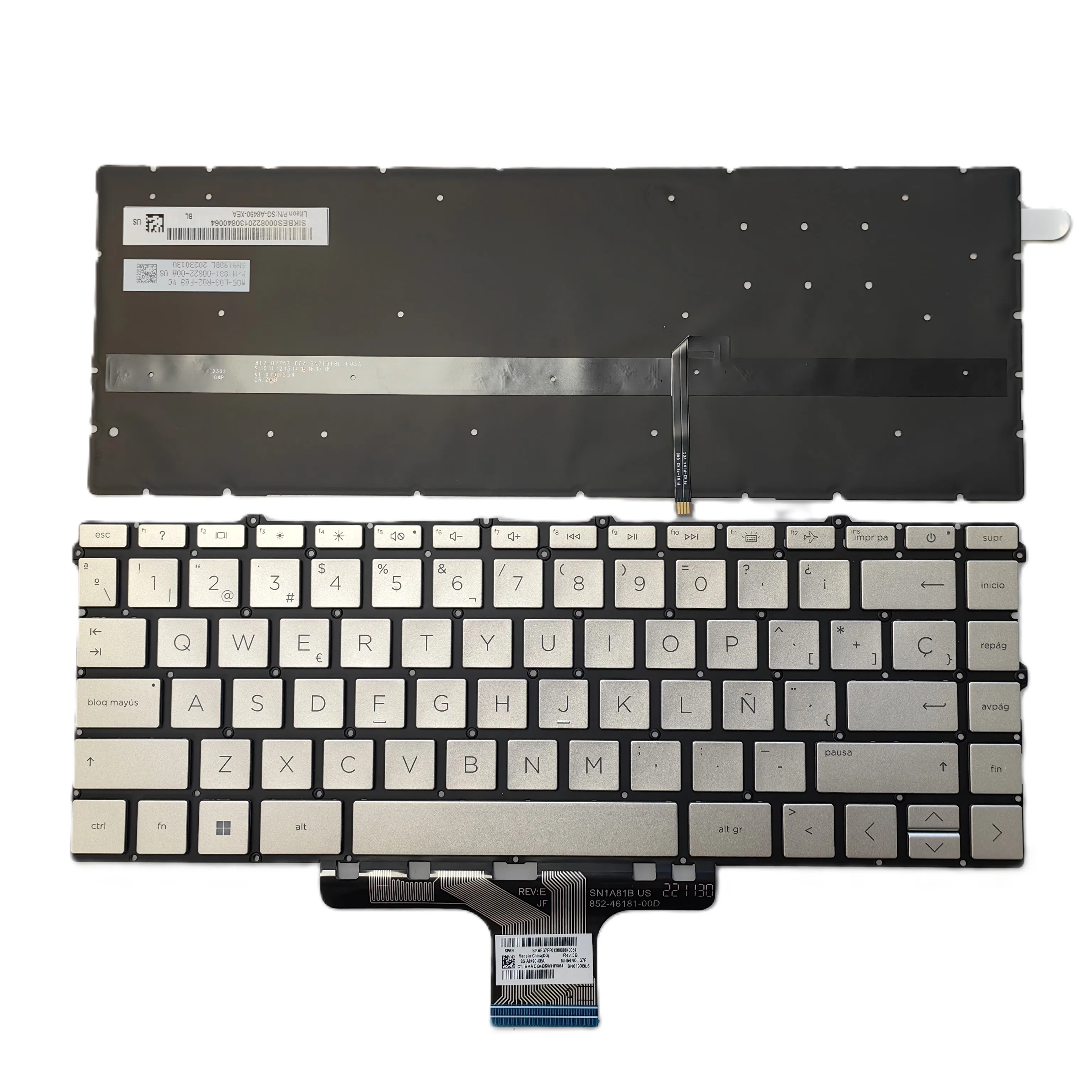 AR/SP/FR laptop backlit keyboard for HP Pavilion 13-BB 14M-DW 14-DW 14-DV 14-DY 14-EK 14-EC TPN-I137 Q244 Q234 E267 SLIVER