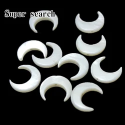 1 pieces/pack Natural Pearl Charm Shell Beads Moon White Shell Pendant Middle Aperture DIY Jewelry Making Necklace Accessories