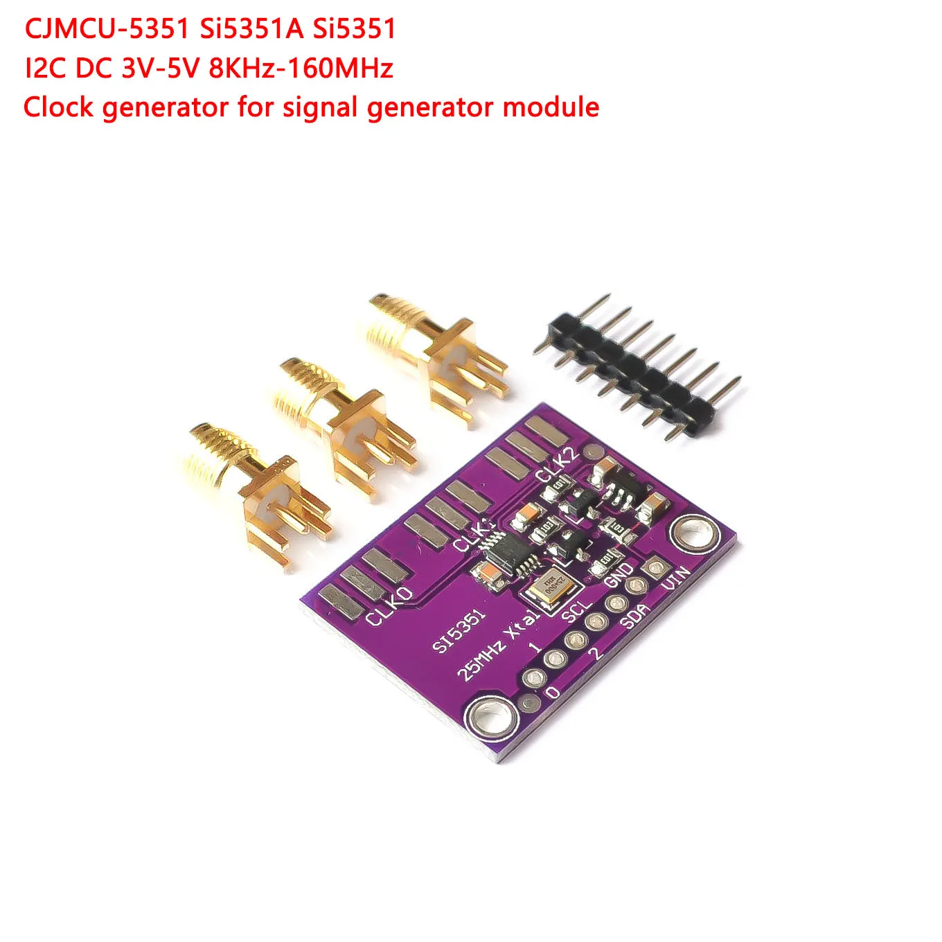 Clock Generator for Arduino Breaking Plate Signal Generator Module CJMCU-5351 Si5351A Si5351 I2C DC 3V-5V 8KHz-160MHz