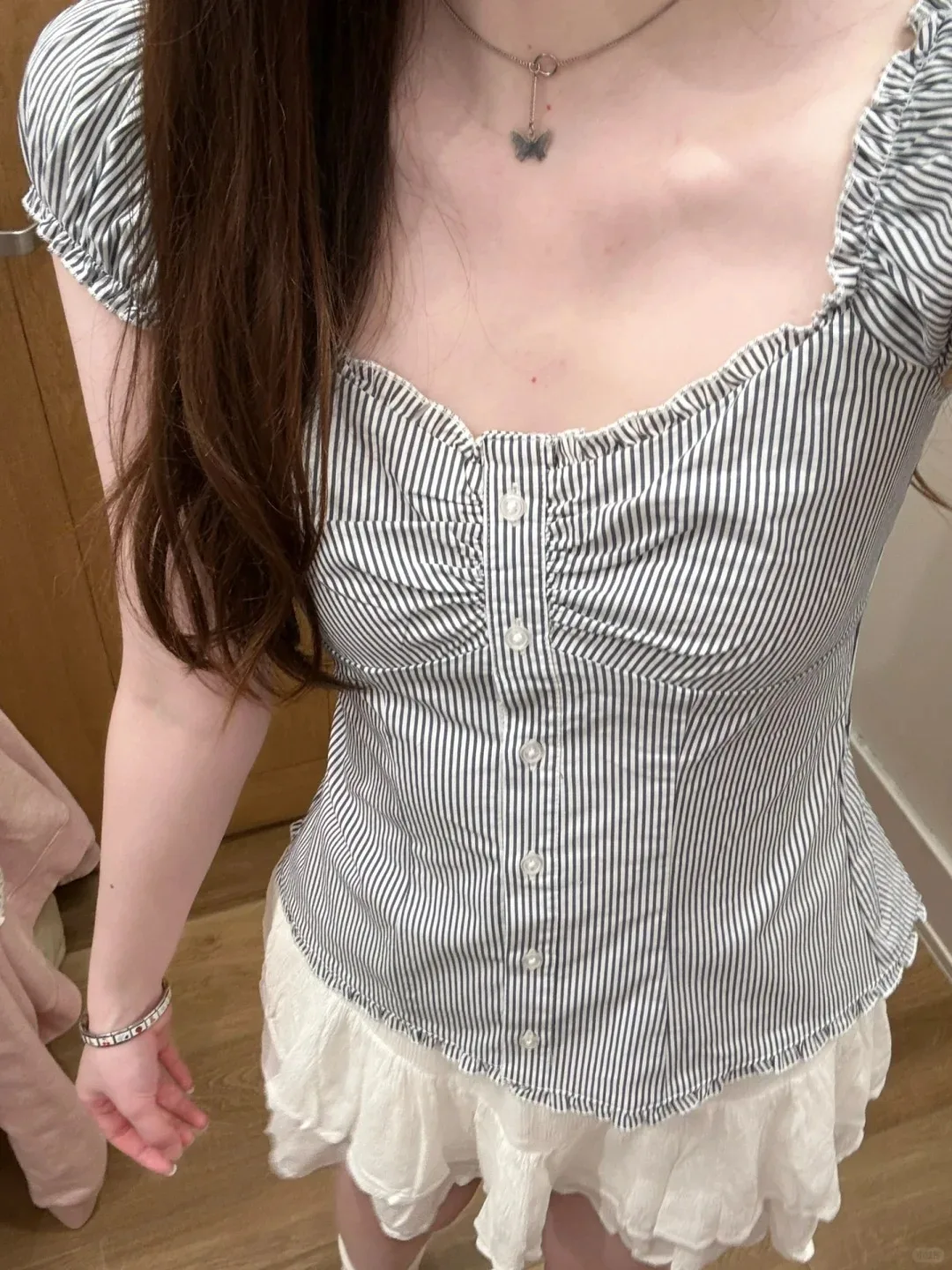 Striped Ruffle Sleeveless Blouse Tank Top 6