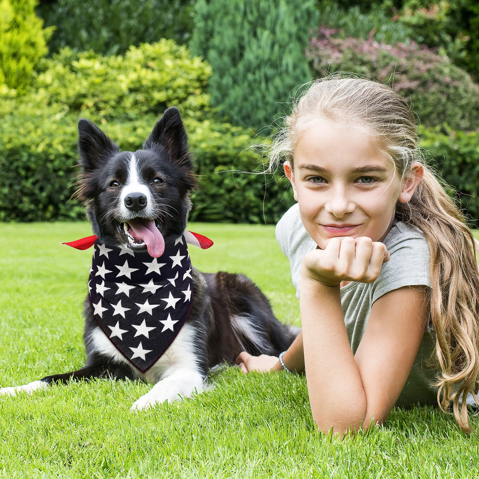 Cão vestir-se cachecol bandeira americana coleira para animais de estimação babador filhote de cachorro pescoço acessório estilo elegante fornecimento para animais de estimação