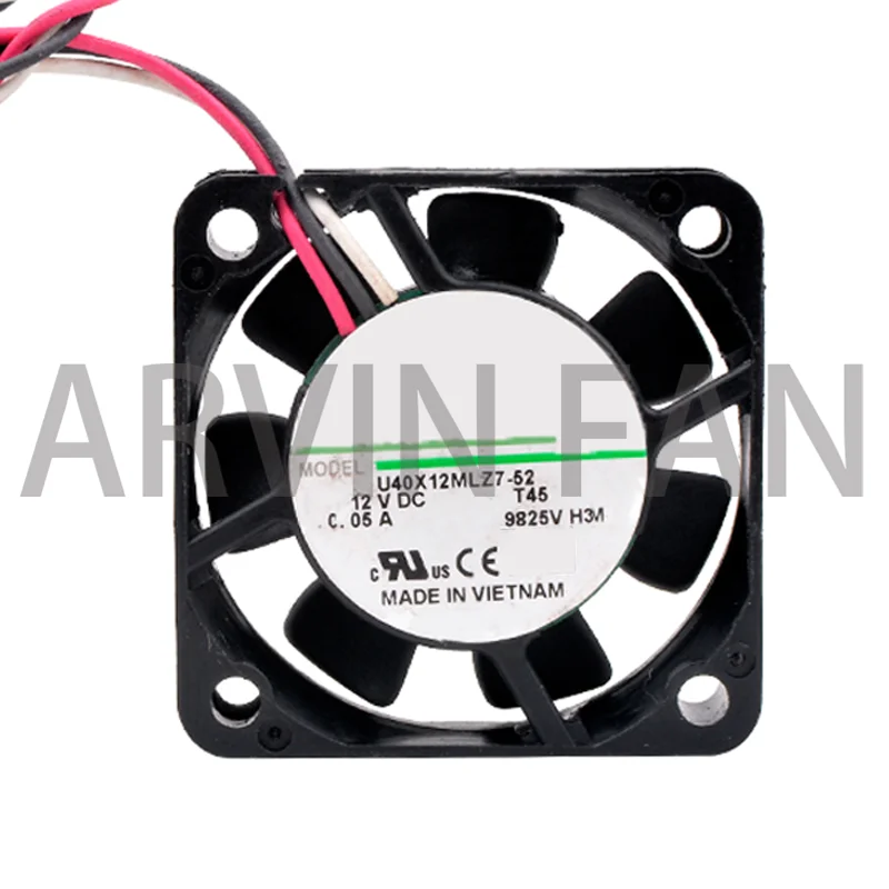 Brand New Original U40X12MLZ7-52 4cm 40mm Fan 40x40x10mm DC12V 0.05A 3pin Speed Monitor Ultra-quiet Cooling Fan For CPU