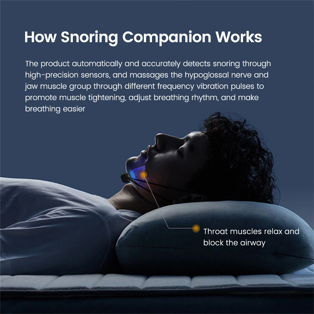 Smart Anti Snoring Device Comfortable To Wear EMS Pulse Stop Snore Effective Portable Sleep Aid Tool Health Care for Men Women