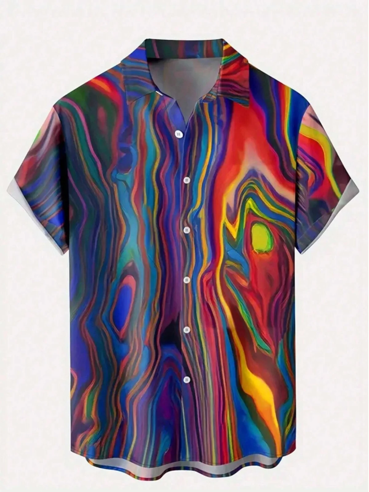 

Patterned ort Sve Men's irt Casual Breathable Polyester Spring Summer Faionable Printed Collared Top