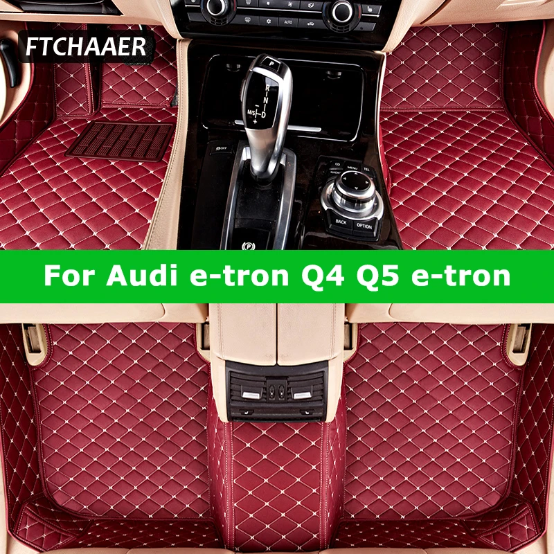 FTCHAAER Custom Car Floor Mats For Audi Etron Q4 e-tron Q5e-tron Auto Carpets Foot Coche Accessorie